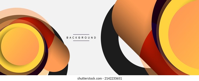 Vector round shapes circles minimal geometric background. Vector illustration for wallpaper banner background or landing page