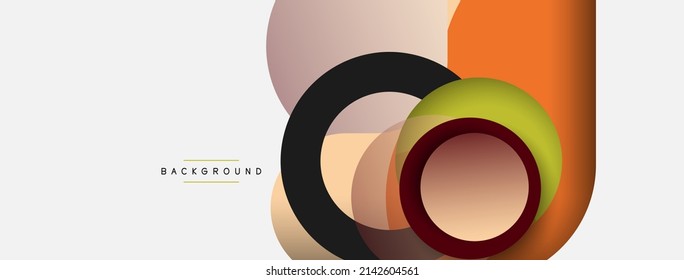 Vector round shapes circles minimal geometric background. Vector illustration for wallpaper banner background or landing page