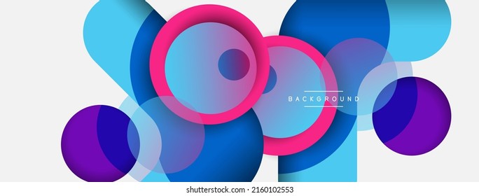 Vector round shapes circles minimal geometric background. Vector illustration for wallpaper banner background or landing page