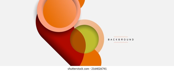 Vector round shapes circles minimal geometric background. Vector illustration for wallpaper banner background or landing page