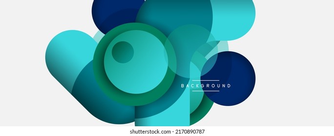 Vector round shapes circles minimal geometric background. Vector illustration for wallpaper banner background or landing page