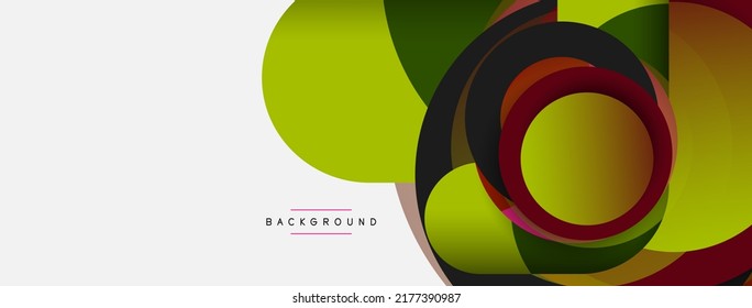 Vector round shapes circles minimal geometric background. Vector illustration for wallpaper banner background or landing page