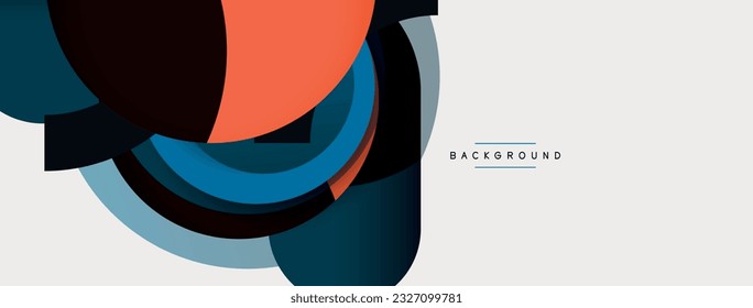 Vector round shapes circles minimal geometric background. Vector illustration for wallpaper banner background or landing page