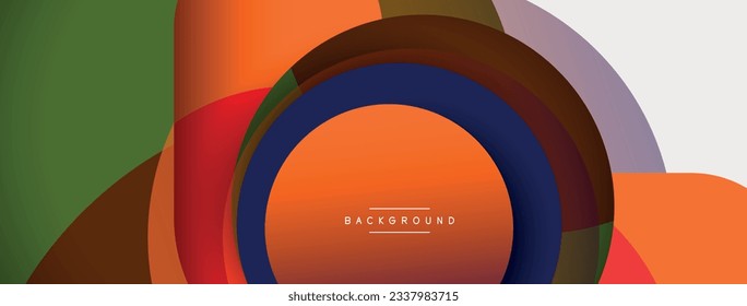 Las formas redondeadas vectoras giran alrededor de un fondo geométrico mínimo. Ilustración vectorial para fondo de banner de fondo o página de aterrizaje de papel pintado