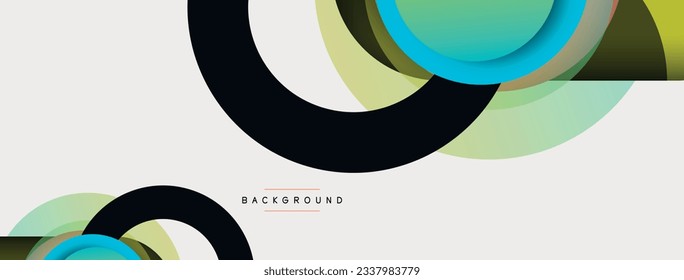 Vector round shapes circles minimal geometric background. Vector illustration for wallpaper banner background or landing page