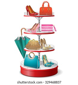 Vector Round Shelf with Female Accessories
