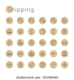 Vector Round Shipping Icons