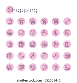 Vector Round Shopping Icons