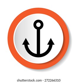 Vector round sign with an anchor