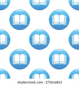 Vector round sign with book image repeated on white background