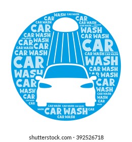 Vector round sign. Car wash.