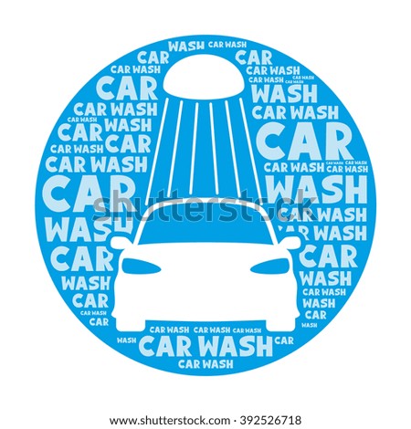 Vector round sign. Car wash.