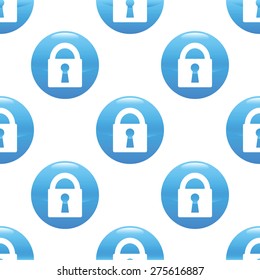 Vector round sign with closed padlock repeated on white background