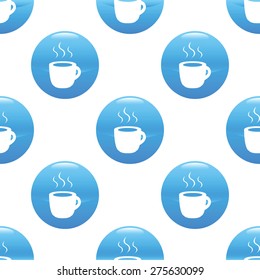 Vector round sign with cup image, repeated on white background