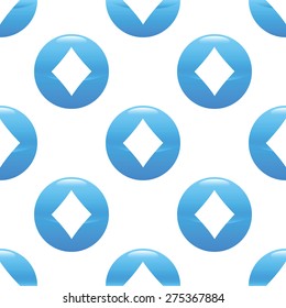 Vector round sign with diamonds symbol repeated on white background