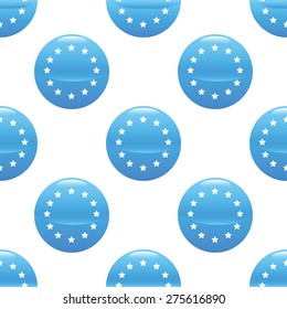 Vector round sign with EU emblem repeated on white background