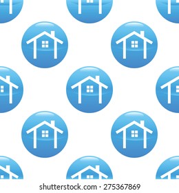 Vector round sign with house contour, repeated on white background
