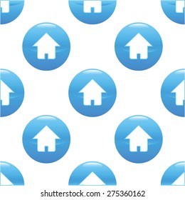 Vector round sign with house silhouette repeated on white background