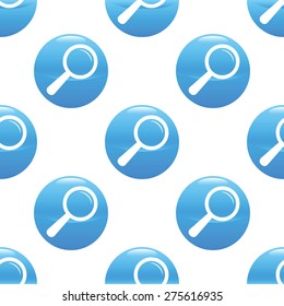Vector round sign with magnifier image, repeated on white background