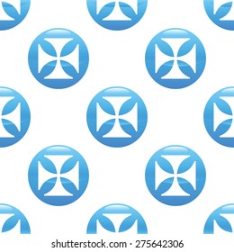 Vector round sign with maltese cross, repeated on white background