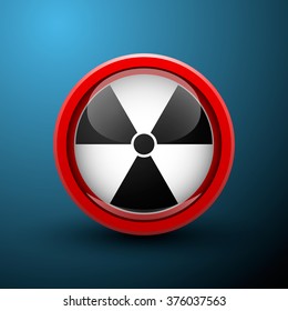 vector round sign, radiation hazard symbol