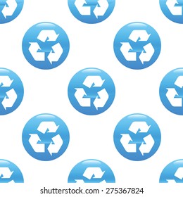 Vector round sign with recycling symbol repeated on white background