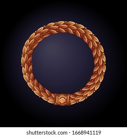 Vector round silver Laurel wreath