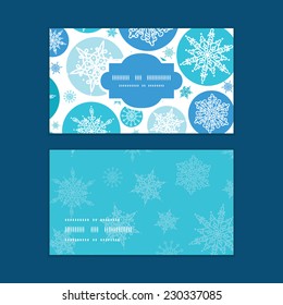 Vector round snowflakes Christmas snowflake silhouette pattern frame card template
