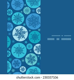 Vector round snowflakes Christmas snowflake silhouette pattern frame card template