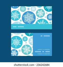 Vector round snowflakes Christmas snowflake silhouette pattern frame card template