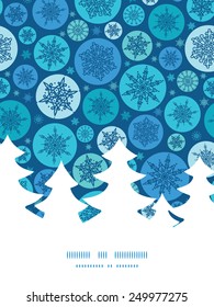 Vector round snowflakes Christmas snowflake silhouette pattern frame card template