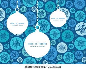 Vector round snowflakes Christmas snowflake silhouette pattern frame card template
