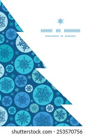 Vector round snowflakes Christmas snowflake silhouette pattern frame card template