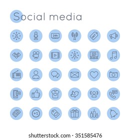 Vector Round Social Media Icons