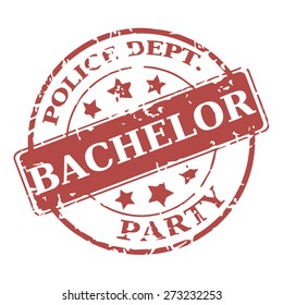 Vector round stamp Bachelor on the white background