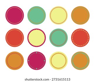 Pegatinas redondas de Vector para el embalaje del producto con las inscripciones 