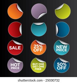 vector round stickers for retail and other use