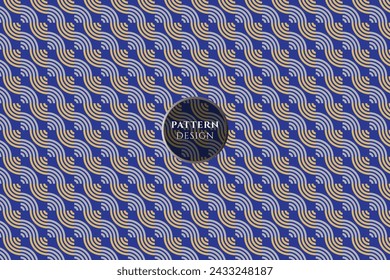vector round straight style line pattern on blue background