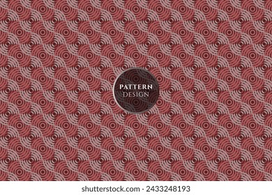vector round style line pattern on red background