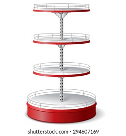 Vector Round Supermarket Shelf