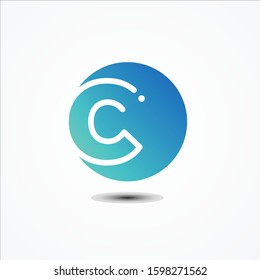 Vector round symbol letter C design minimalist. C letter for your best business symbol on the white background. Vector illustration EPS.8 EPS.10

