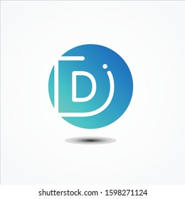 Vector round symbol letter D design minimalist. D letter for your best business symbol on the white background. Vector illustration EPS.8 EPS.10