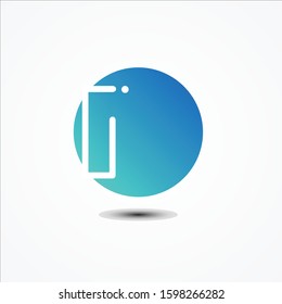 Vector round symbol letter I design minimalist. I letter for your best business symbol on the white background. Vector illustration EPS.8 EPS.10
