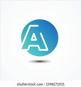 Vector round symbol letter A design minimalist. A letter for your best business symbol on the white background. Vector illustration EPS.8 EPS.10
