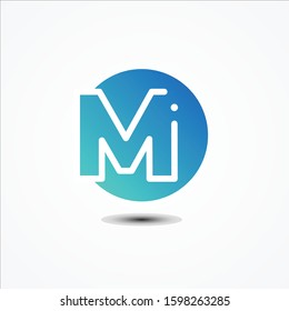 Vector round symbol letter M design minimalist. M letter for your best business symbol on the white background. Vector illustration EPS.8 EPS.10