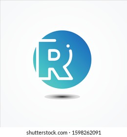 Vector round symbol letter R design minimalist. R letter for your best business symbol on the white background. Vector illustration EPS.8 EPS.10