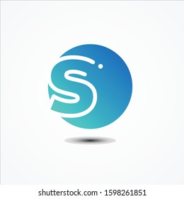 Vector round symbol letter S design minimalist. S letter for your best business symbol on the white background. Vector illustration EPS.8 EPS.10