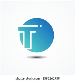 Vector round symbol letter T design minimalist. T letter for your best business symbol on the white background. Vector illustration EPS.8 EPS.10