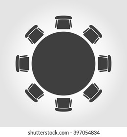 Vector round table icon.