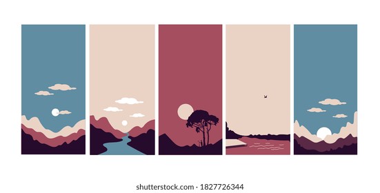 Vector round templates for social networks. Story icons.